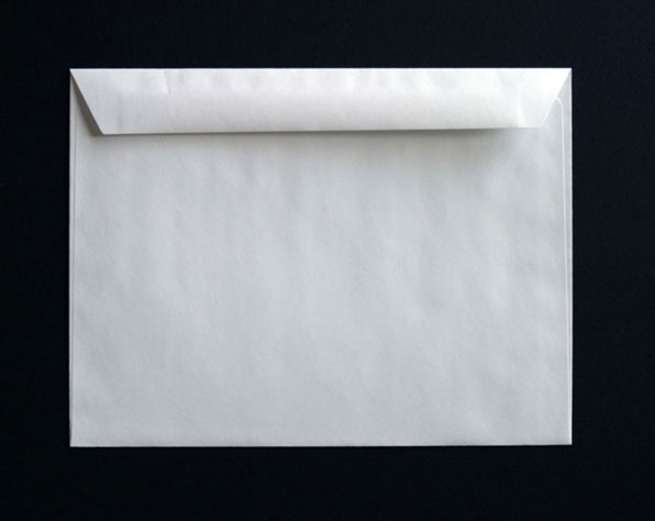 back side of booklet envelope. Gummed or with peel and stick closer printed and available in 13 sizes.